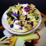 Vanilla Pancakes with Edible Flowers