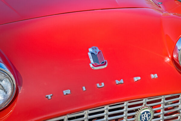 close up of a classic triumph car